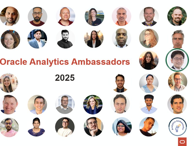 Oracle Analytics Ambassadors 2025 全球名單合照，Kirk Li 以綠圈標示